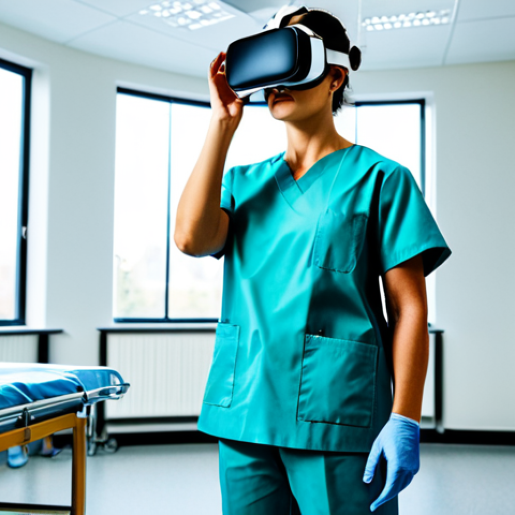 VR Training in Healthcare**

"A professional doctor in a clean, modern hospital setting, fully clothed in scrubs, using VR equipment for surgical training. The scene should depict focus and precision. Safe for work, appropriate content, perfect anatomy, natural proportions, professional, modest."

**