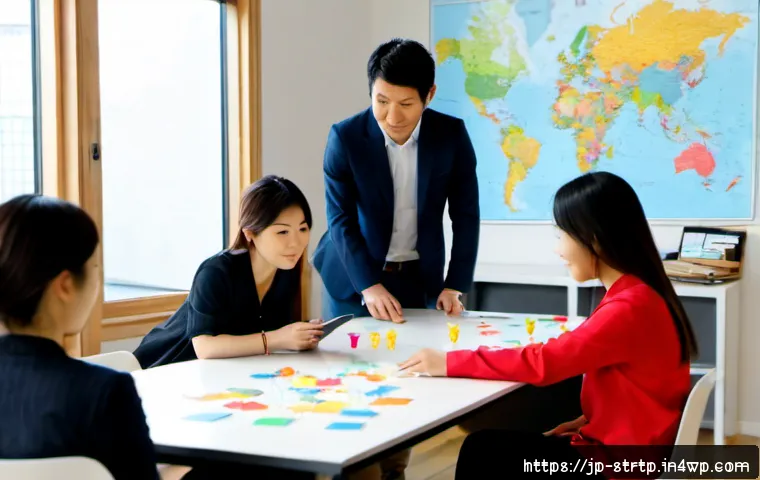 린 스타트업의 글로벌 시장 진출 전략 - Photorealistic documentary-style scene of a lean startup team in a modern Tokyo coworking studio, di...